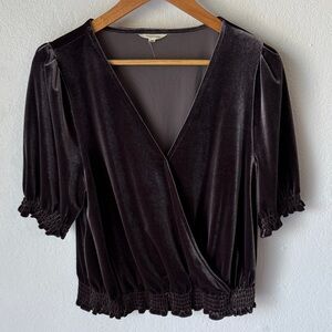 Madewell Velvet Cross Front Top